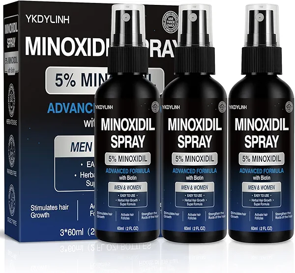 5% Minoxidil Spray,3 pack– High-Efficiency Hair Loss Product to Prevent Thinning, and Hair Regrowth Treatment for Stronger, Fuller Hair