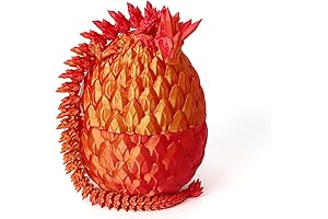 Dragon Egg - 12" Dragon in Egg, Easter Egg, 3D Printed Flexible...