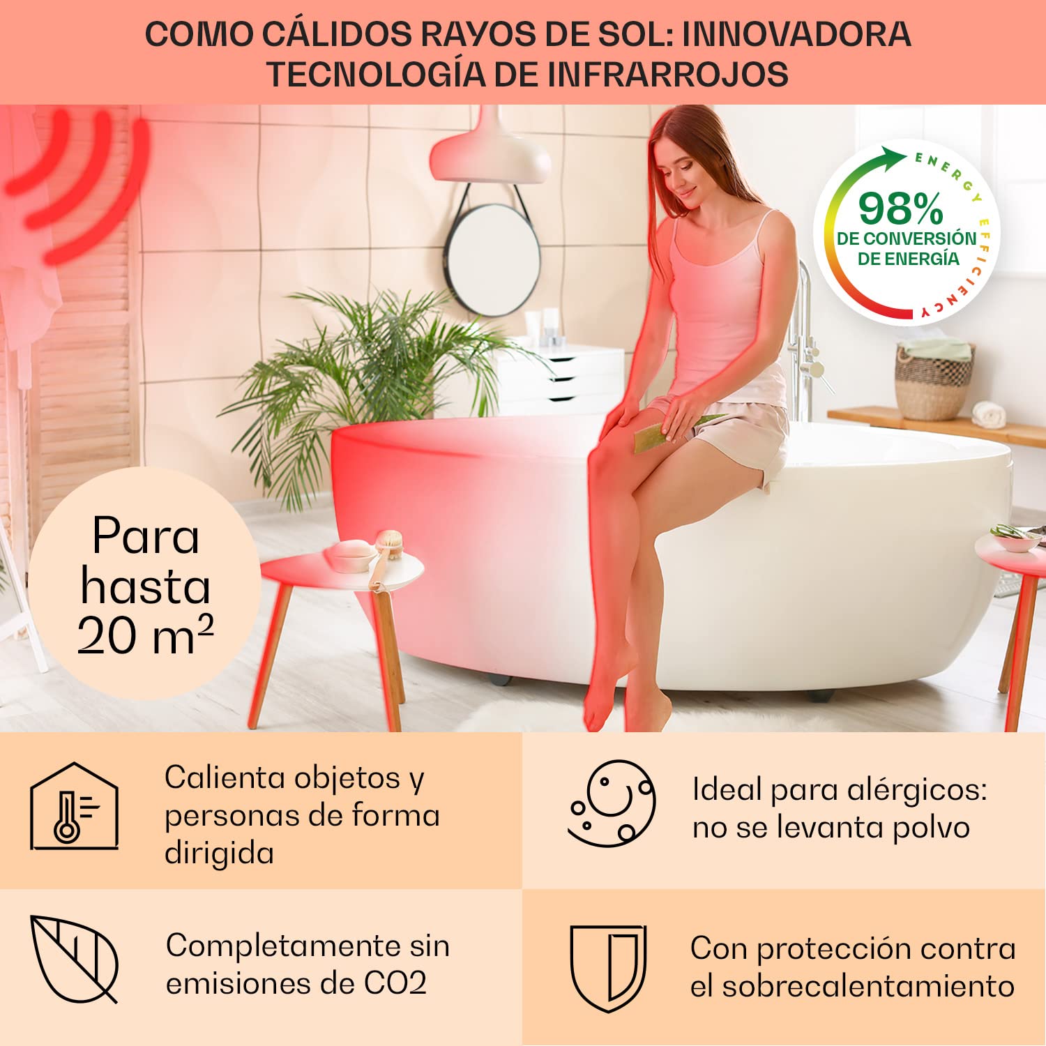 Klarstein Toallero de Pie, Radiador Electrico Bajo Consumo para Toalla 1000 W, Toalleros de Pie con Termostato, IP24, Radiador Electrico para Pared, Toallero Eficiente sin Emisión de CO2