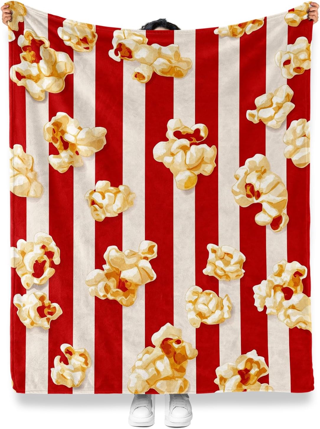 Jekeno Movie Popcorn Theme Blanket Gifts for Women Men Girls Boys Adult Kids Birthday Christmas for Family Cinema Theater Room Sofa Couch Decor Soft Plush Cozy Fuzzy Lightweight Throw Blankets 60"x80"