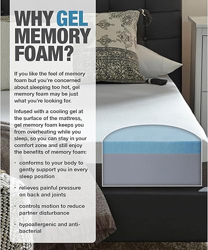 Miniatura 5 de Slumber Solutions Essentials - Colchón de memoria de gel de 8 pulgadas, tamaño mediano, tamaño individual
