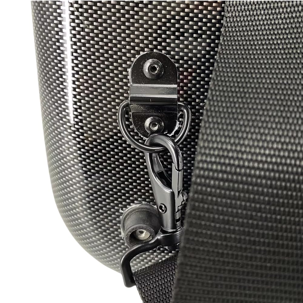 Violín profesional de doble funda (4/4) y viola (16-17 pulgadas), fibra de carbono, con bloqueo de contraseña, 2 correas ajustables, 4 soportes para arcos (negro)