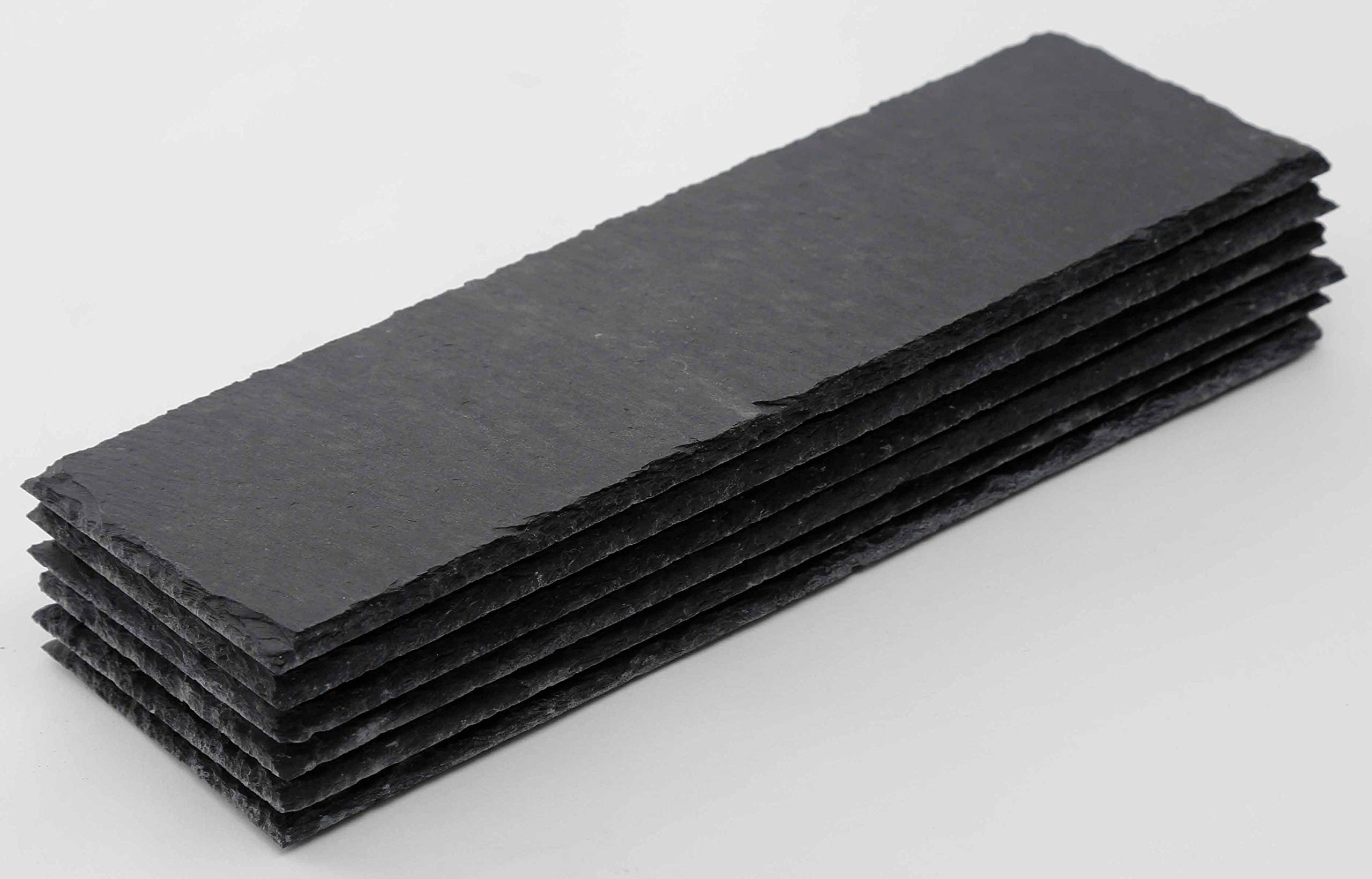 Novaliv 12x Schieferplatten I rechteckig I 30x10x0,4 cm I Sushi Deko Servierplatten lang Schieferplatten Untersetzer Tischplatz