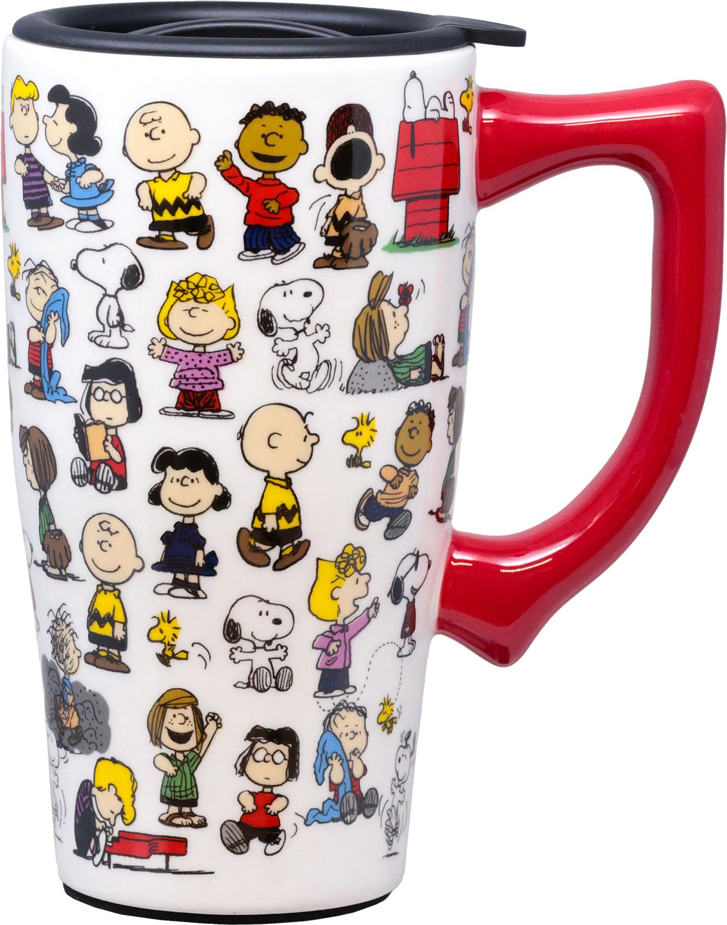 Peanuts Travel Mug Ceramic Travel Coffee Mug with Lid and Handle - Double Walled Mug for…