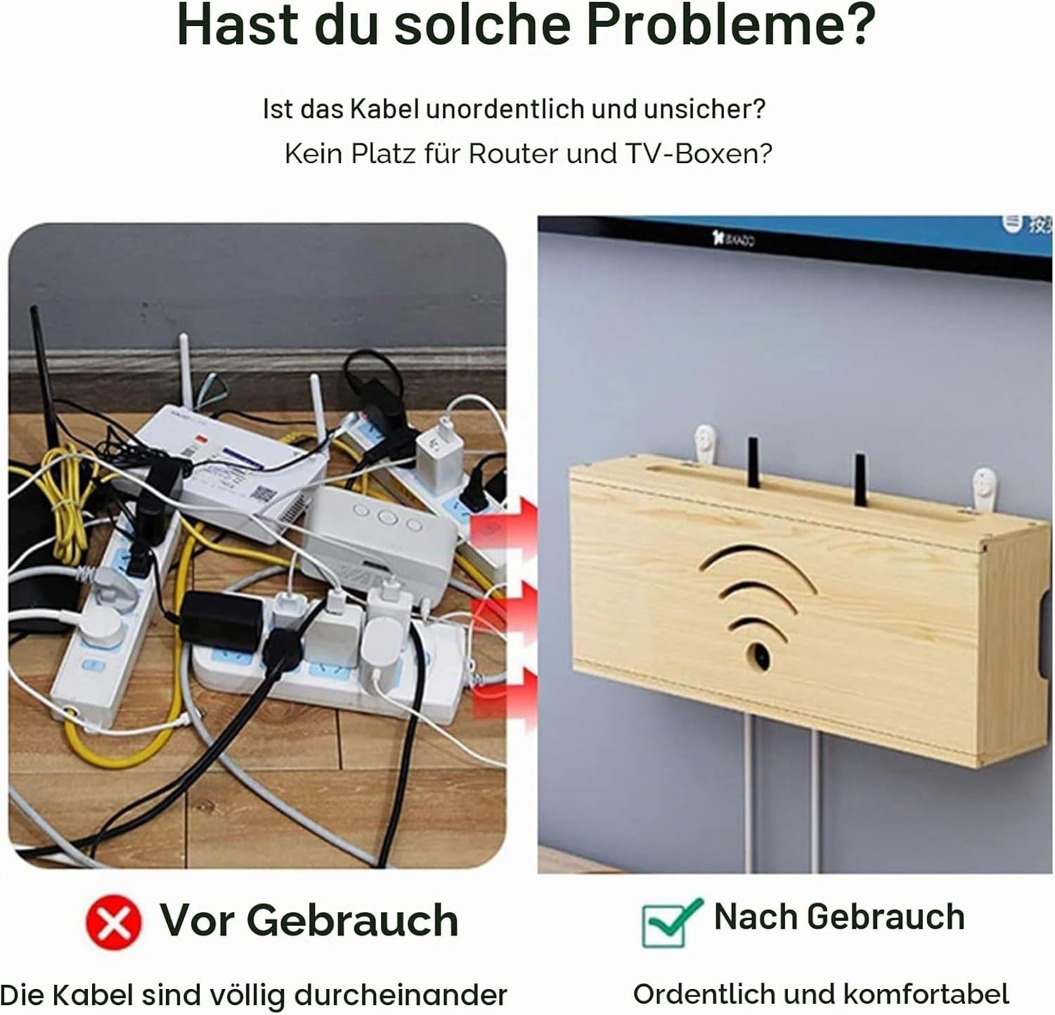 Router uchwyt ścienny na kable, skrzynka na router i gniazdka, C