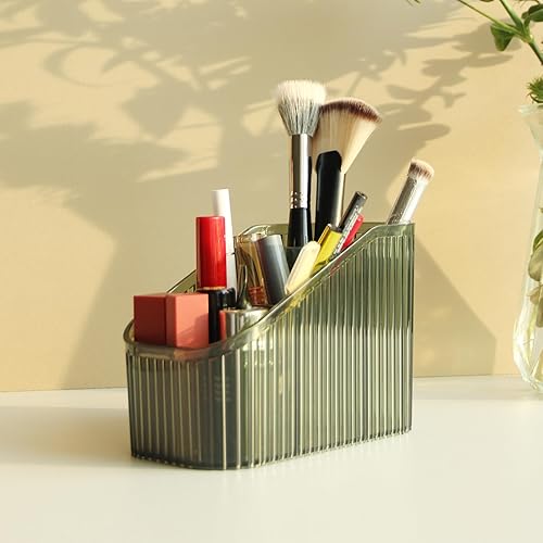 Miniatura 2 de HOMDOMEZ Large Capacity Makeup Brush Holder, 3-Slot Makeup Organizer, Storage Box for Organizing Makeup Brushes, Cosmetics, Stationery, Tools,