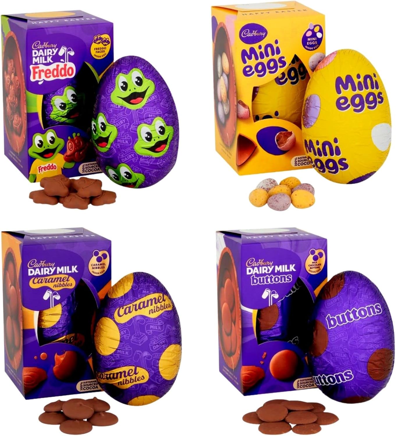 Cadbury Easter Eggs Chocolate Bundle 2024 With Freddo Egg 96g, Mini