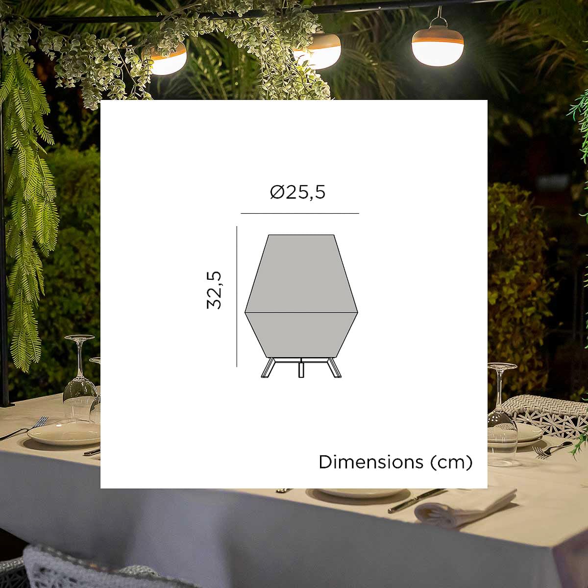 New Garden CONTA 30-Lampe à poser d'extérieur H32.5cm taupe