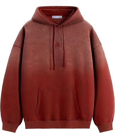 Aelfric Eden Essential Hoodies For Men Acid Wash Gradient Oversized Heavyweight Cotton Plain Hooded Sweatshirt Unisex