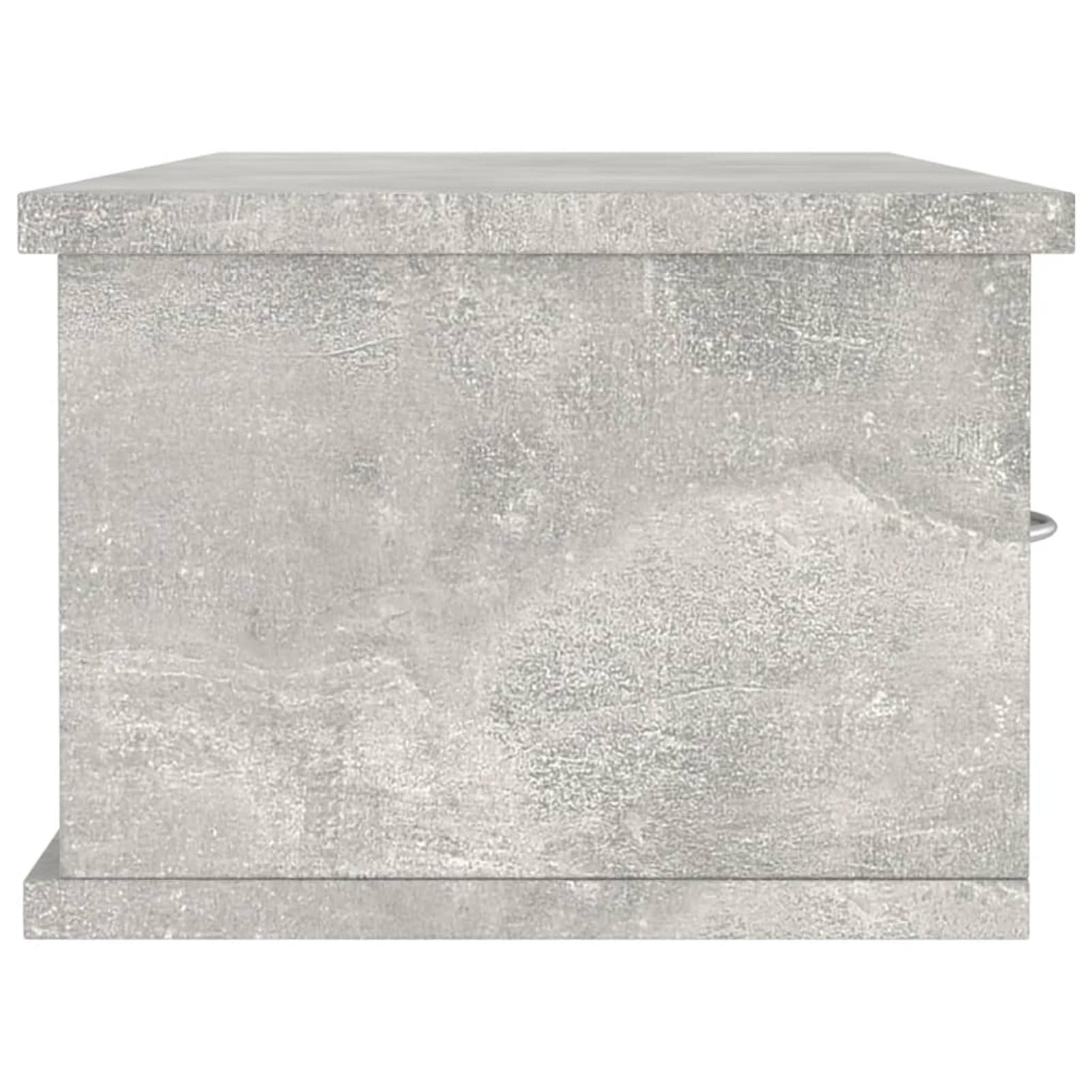 Estante con cajones Pared, Estanteria Trastero, Armarios para Trasteros, Estante para Recibidor, Armario Suspendido, aglomerado Gris hormigón 88x26x18,5cm