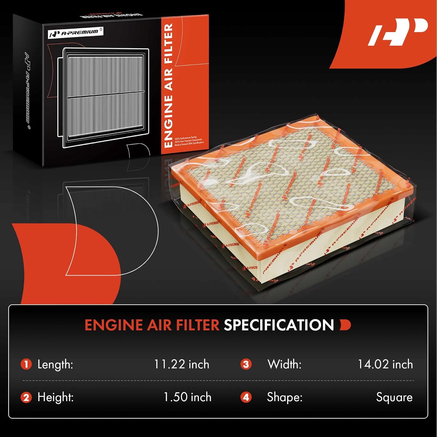 A-Premium 2-PC Engine Air Filter Compatible with BMW 335i 07-11, 335i xDrive 09-11, 335is 11-13, 335xi 07-08, 535i 08-11, 535i xDrive 09-11, 535i GT 2010, 535xi 2008, 135i 08-10, Z4 09-16, 1 Series M