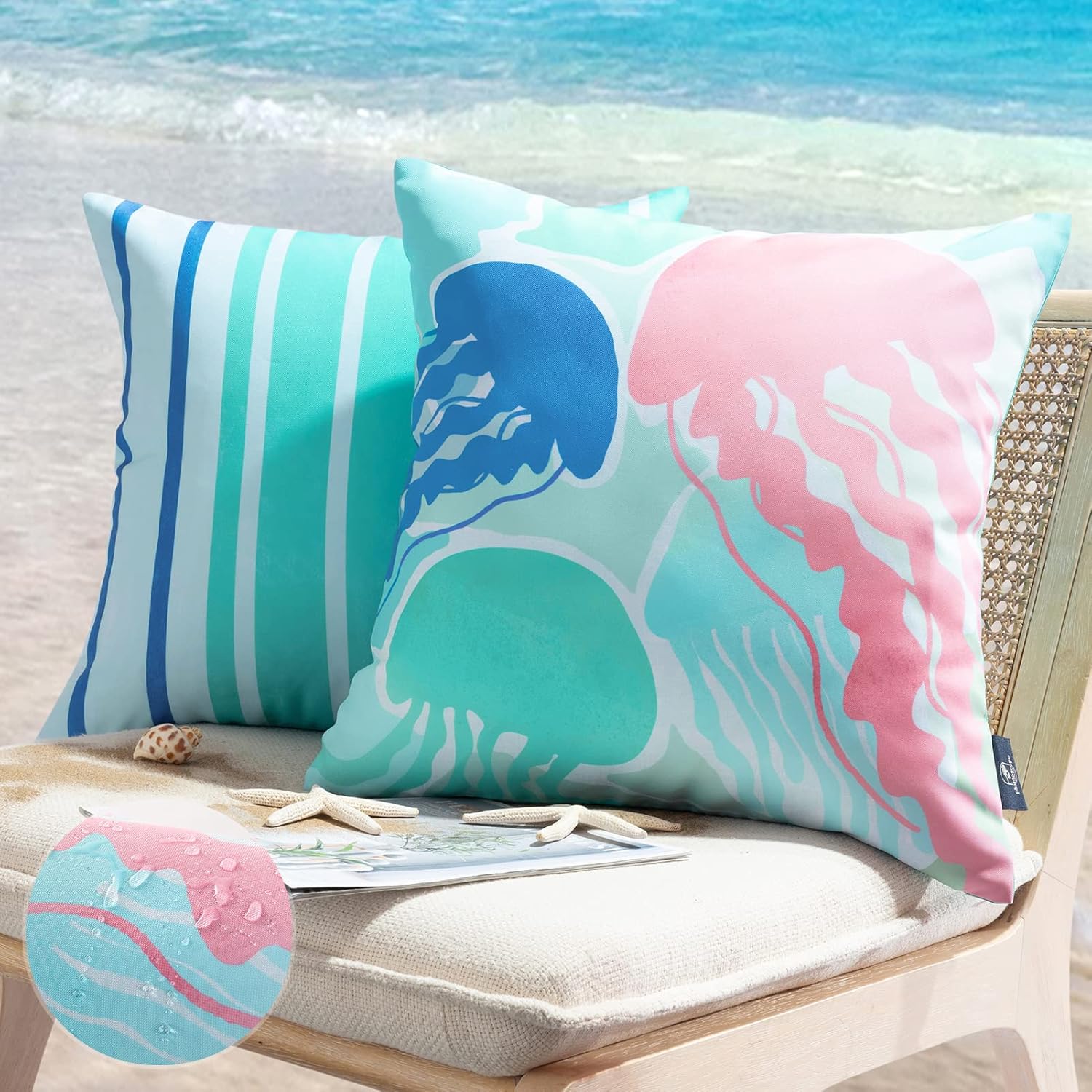 Phantoscope Pack of 2 Outdoor Waterproof Pillow Covers