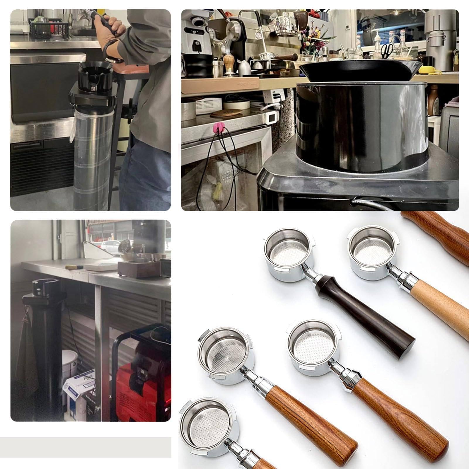 Limpiador de portafiltros comercial, máquina eléctrica automática de 30 W con 3 cabezales de cepillo, herramienta de limpieza de espresso para el hogar, cafetería, restaurante