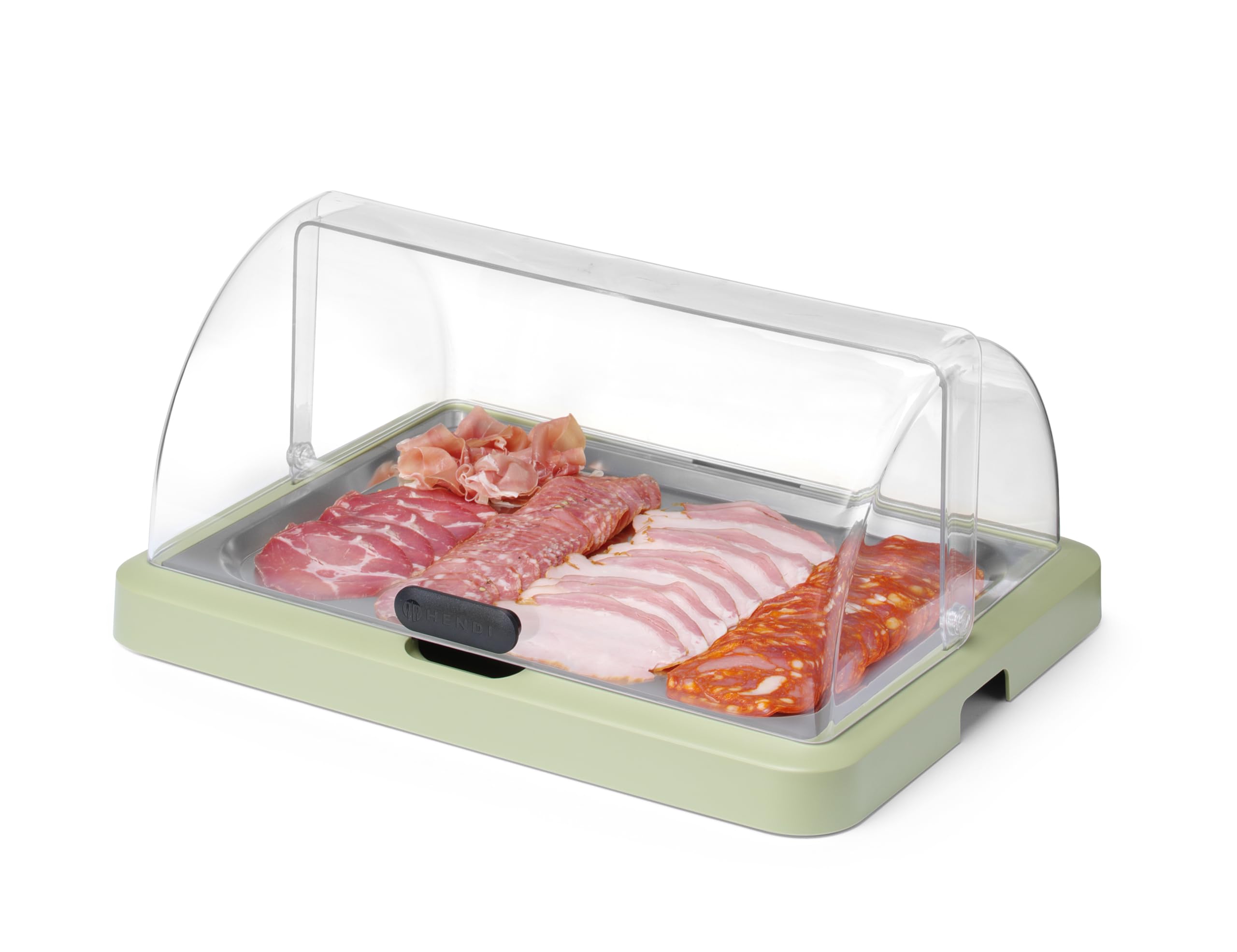 HENDI Buffet-Vitrine, UNIQ, einzeln, mit Tablett und Kühlelement, grün