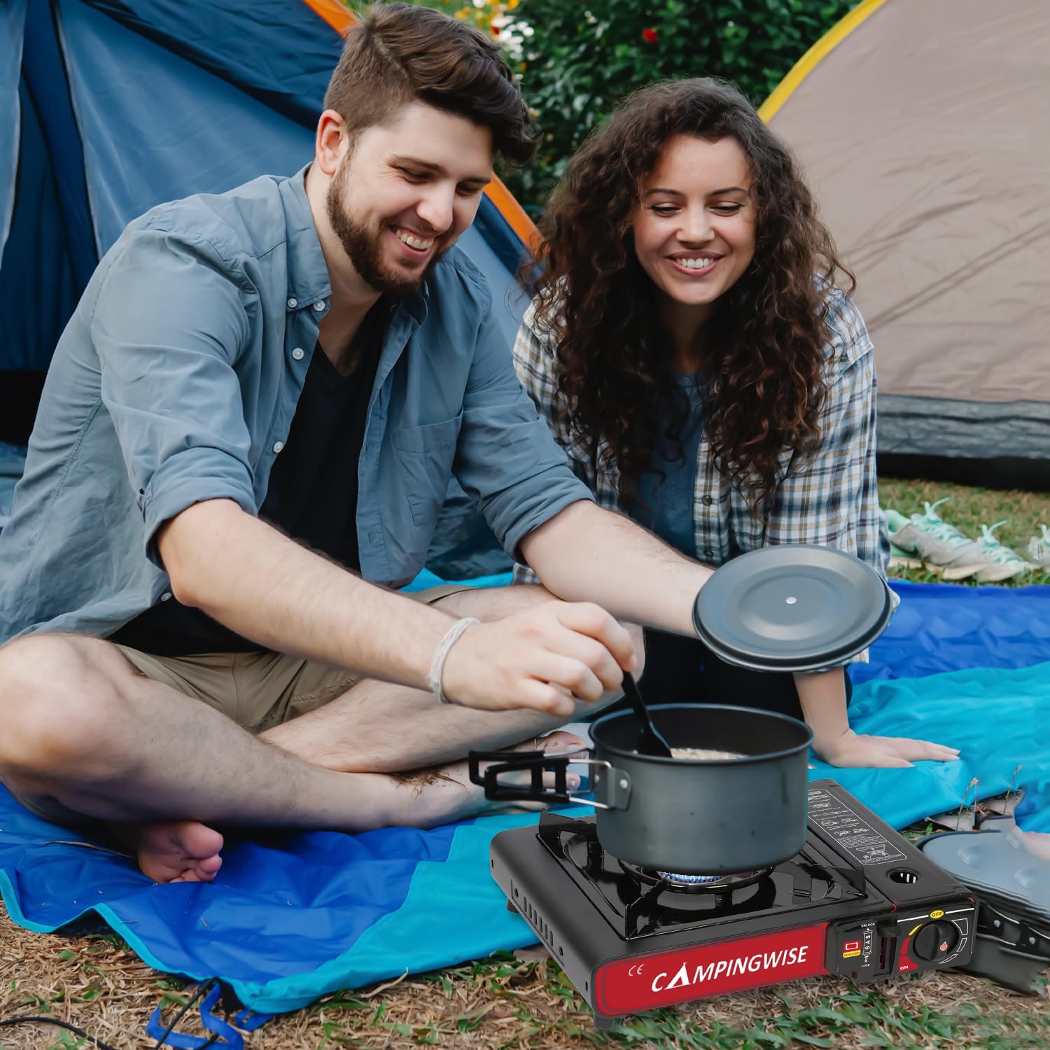 Réchaud De Camping Gaz à Portable - Réchaud de Camping à 1 Brûleur avec Mallette de Transport - Matériel De Camping pour Le Plein Air, Les Voyages et Les Activités Familiales – Campingwise