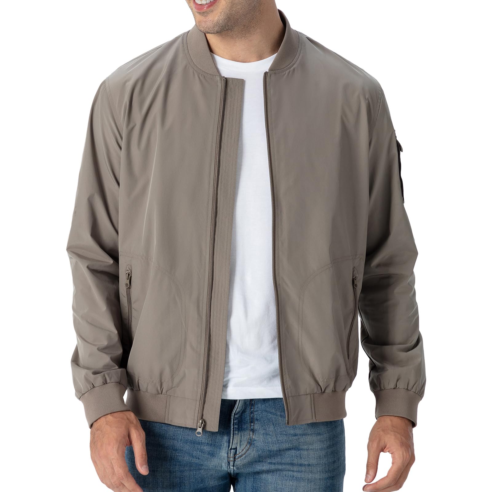 Rdruko Bomberjacke Herren Übergangsjacke Blouson Jacke Herbst | Leichte Blousonjacke Dünne Windbreaker Outdoor Jacken Männer Fliegerjacke Sommerjacke Outdoorjacke Sportjacke