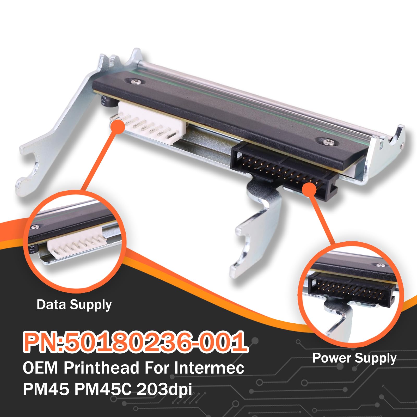 Testina di stampa di ricambio per Honeywell 50180236-001 per stampante termica per etichette Intermec PM45 PM45C 203 dpi