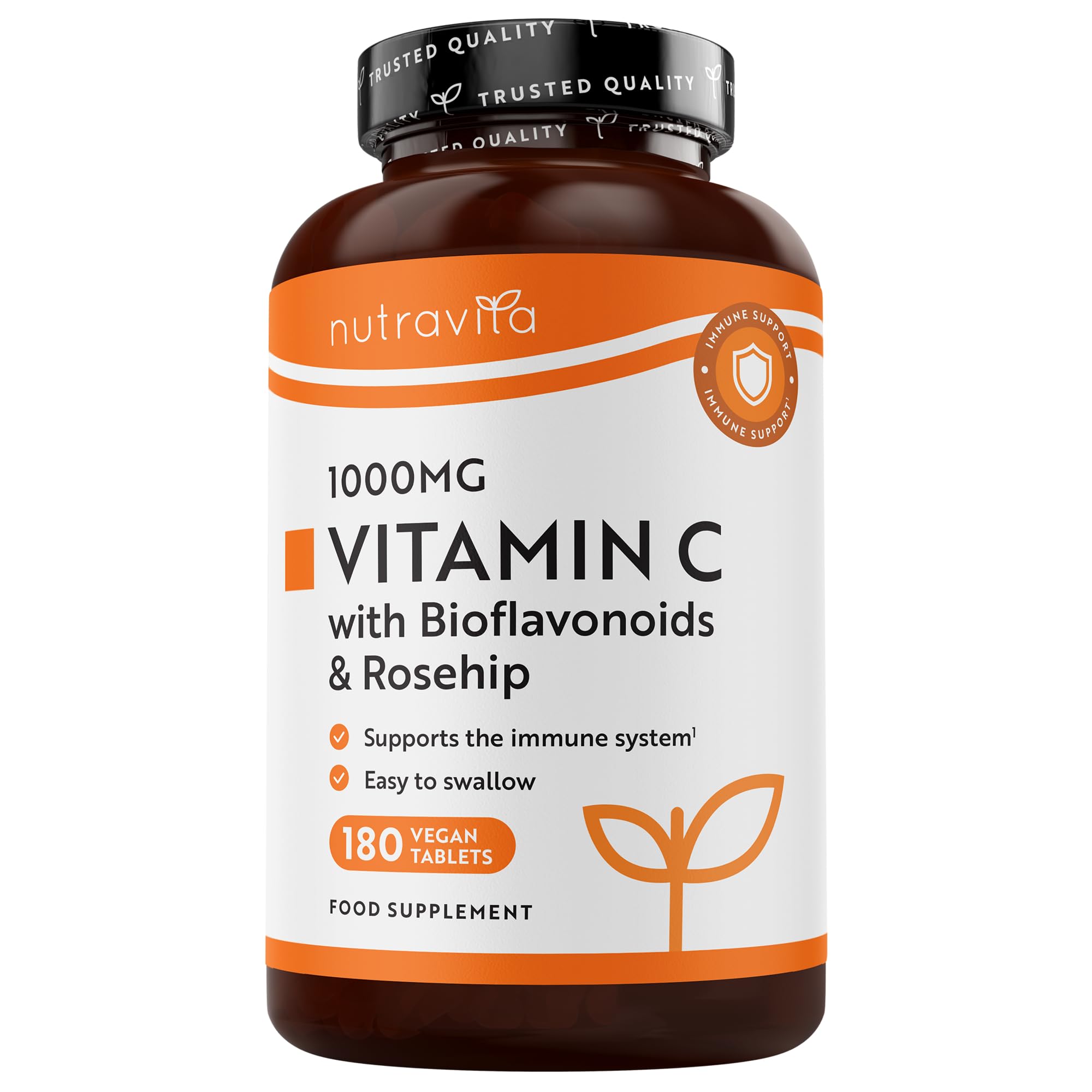 Nutravita Vitamin C With Bioflavonoid & Rosehip 185 Vegetarian Tablets Made In The Uk