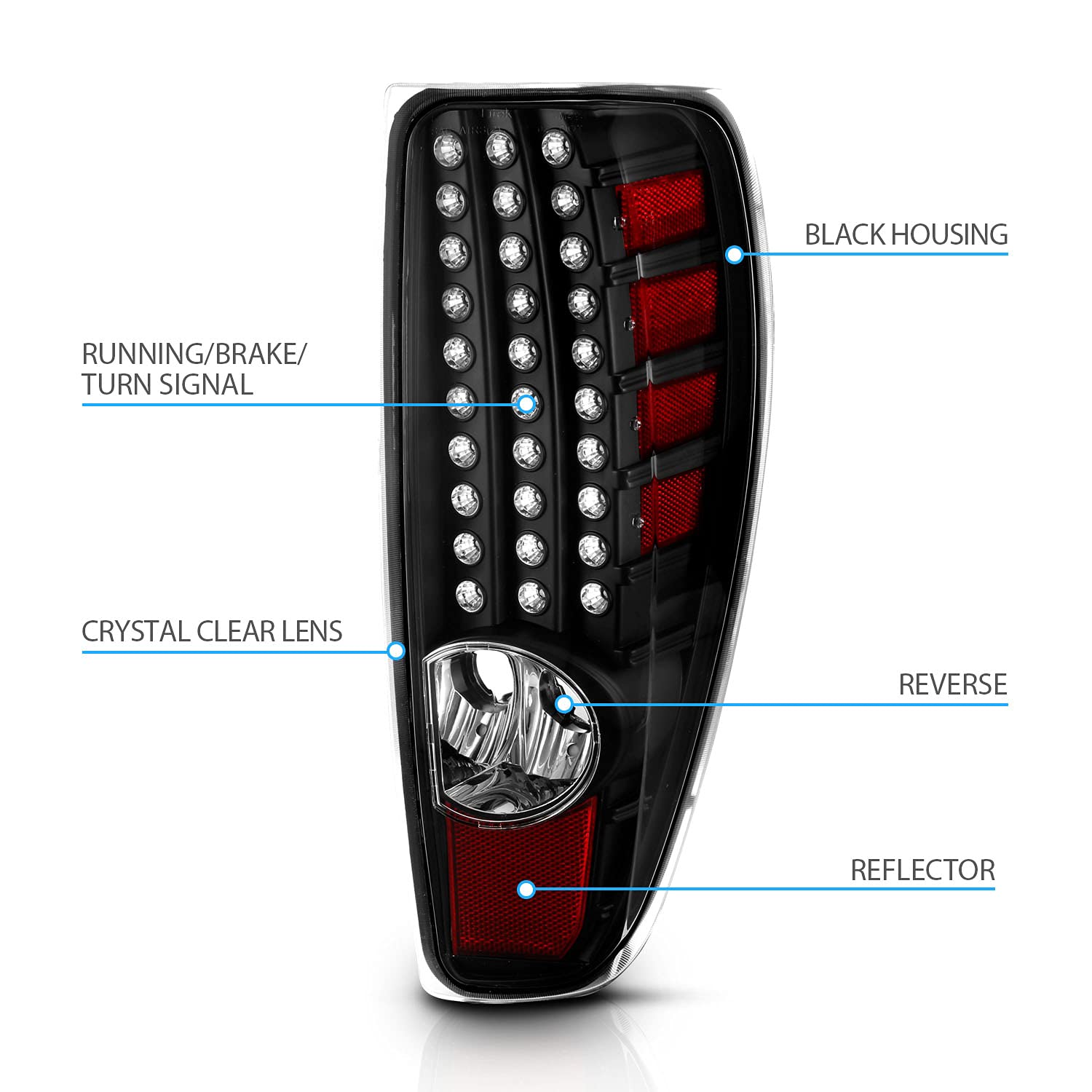 Amazon | AmeriLite 2004-2012 ブラック LED 交換用テールライトセット