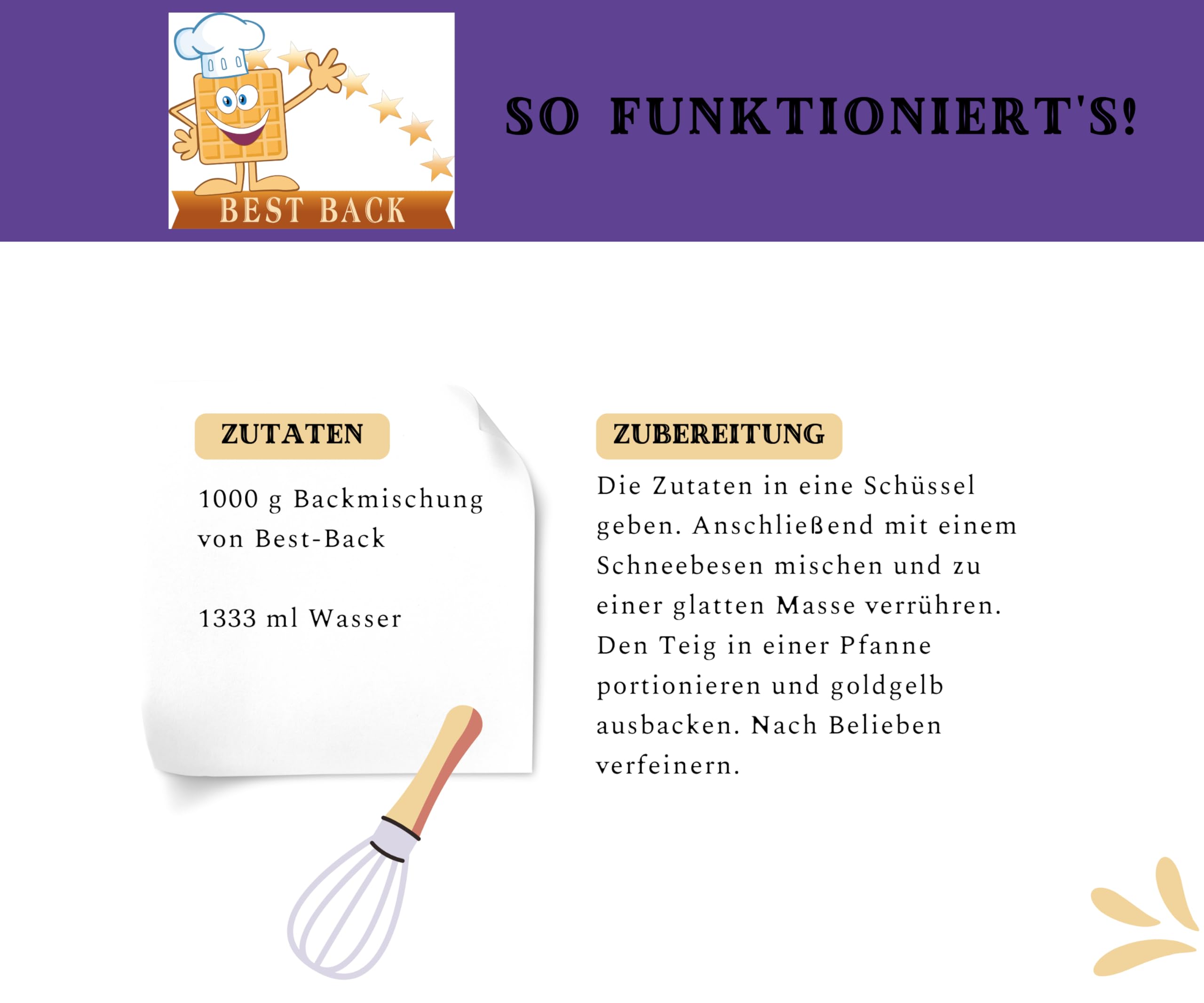BEST BACK Pancake-Mix Backmischung 5 kg, 5er Pack (1 kg)