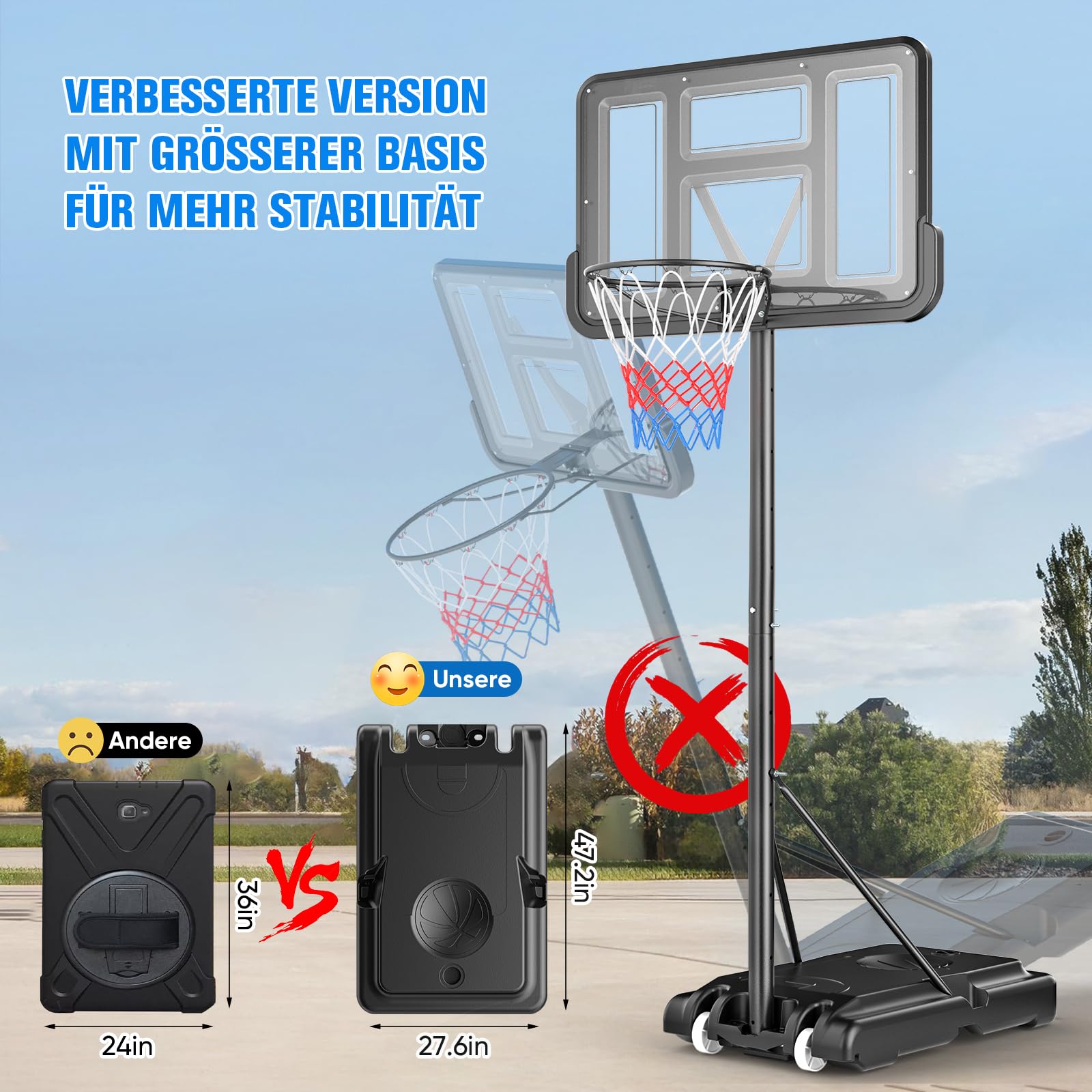 Canestro da Basket da Esterno Altezza Regolabile 175-215 cm - Annunci