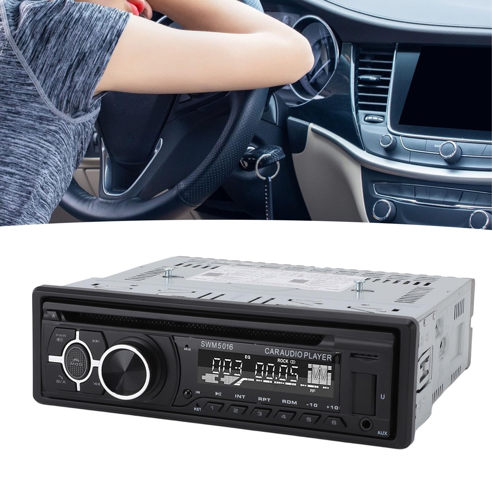 Autoradio avec Lecteur CD/DVD, Lecteur MP3, Récepteur Radio FM de Voiture à Chargement USB avec Télécommande, Autoradio Bluetooth CD