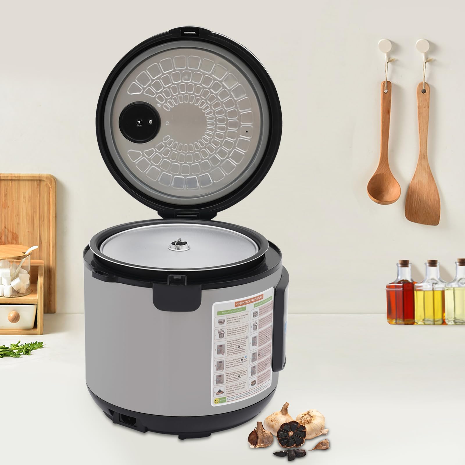 5L Automatischer Fermenter für schwarzen Knoblauch, Fermentationsmaschine, Automatischer Intelligenter Knoblauchfermenter, für Privaten und Gewerblichen Gebrauch 26.5 * 30.5cm