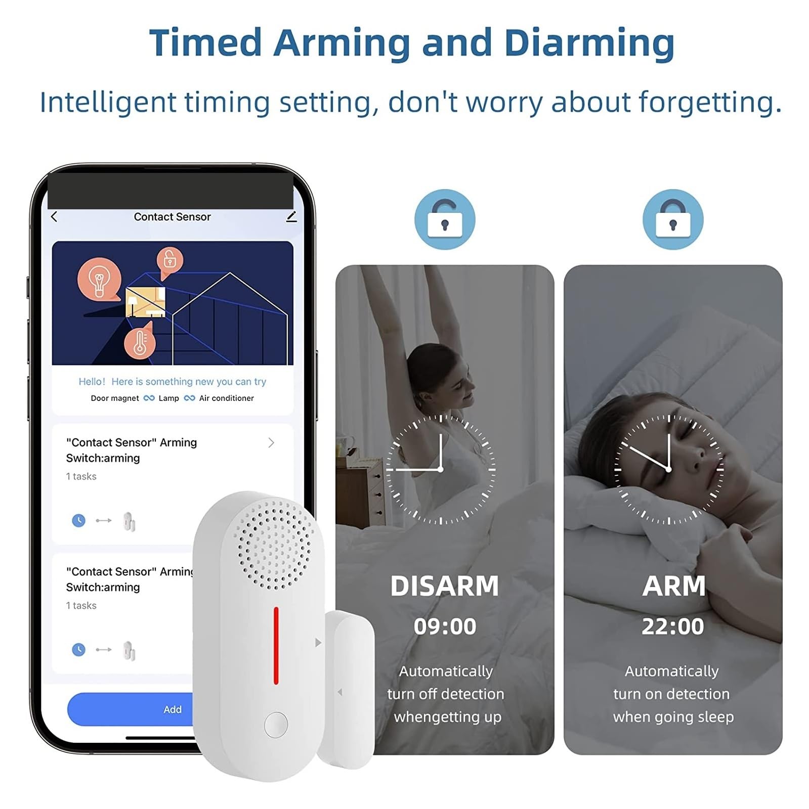 Alarmes De Porte, Tuya – capteur de porte/fenêtre WiFi, détecteur d'ouverture de porte, alarme sonore, bras et désarmement chronométrés, Protection de sécurité à domicile, application Smart Life Pour