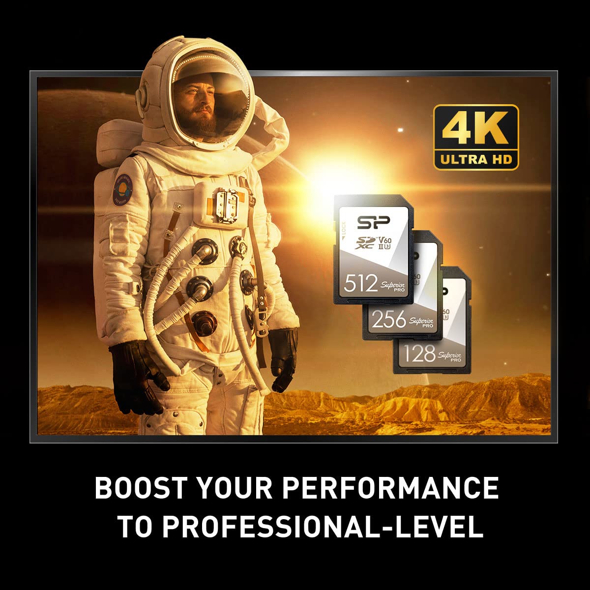 Silicon Power - Paquete de 2 tarjetas de memoria SDXC Superior Pro UHS-II de 256 GB V60 R/W hasta 280/170 MB/s