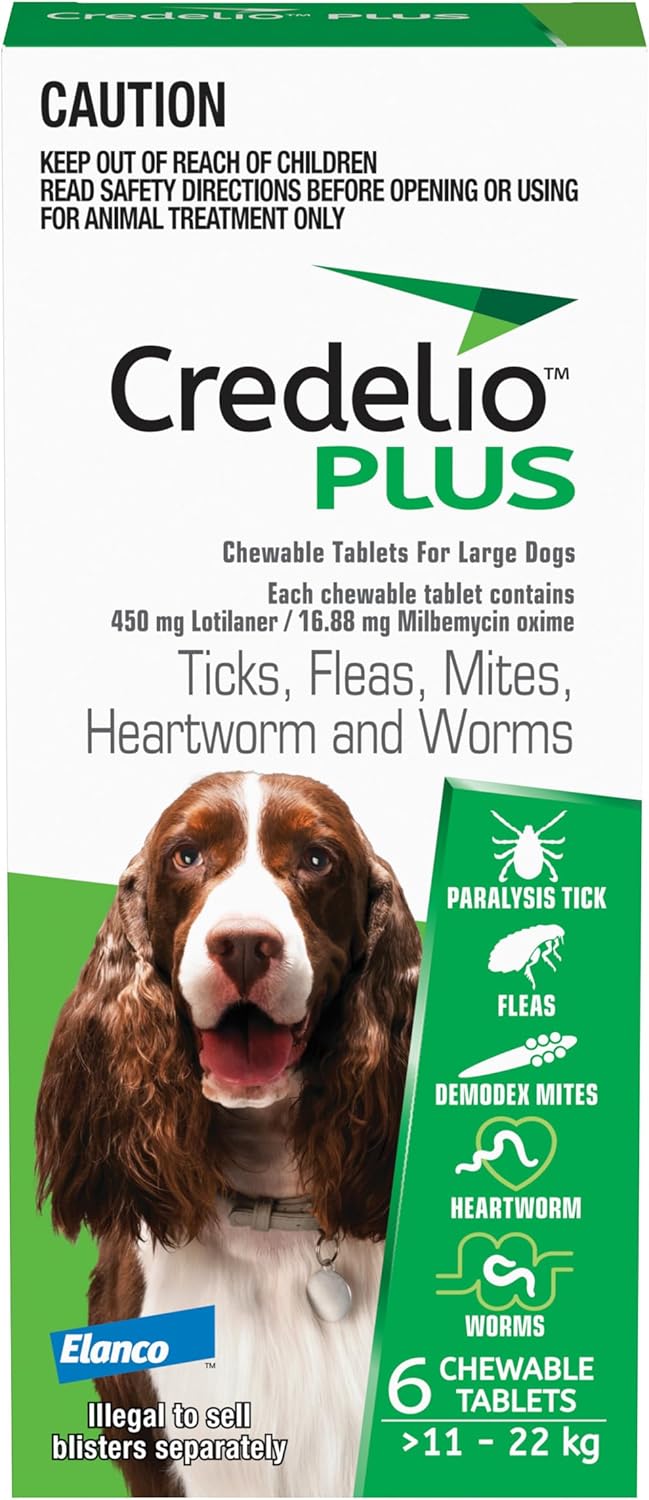 Credelio PLUS Dog Flea and Tick Treatment, Six Pack, Ticks, Fleas
