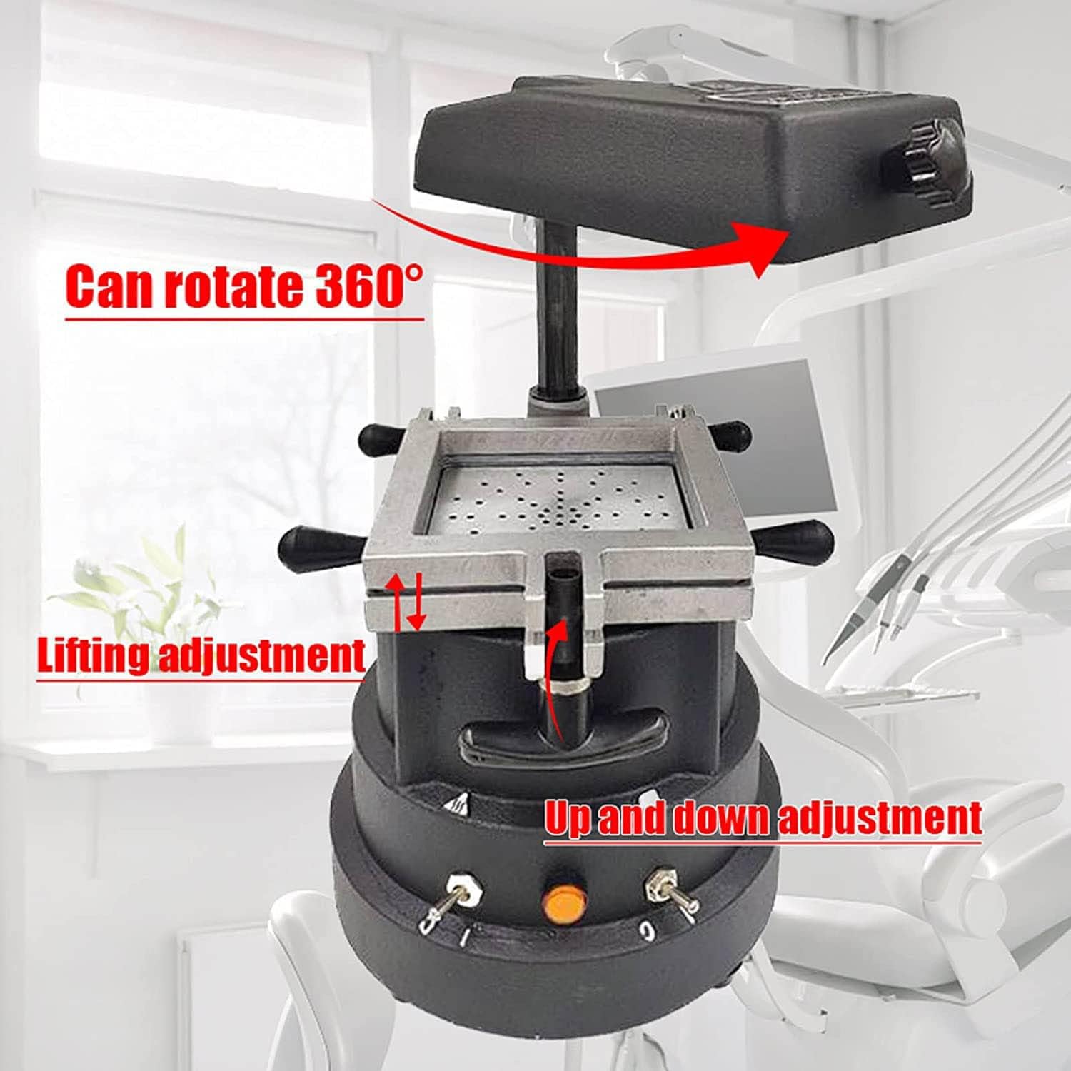 Maszyna do formowania próżniowego stomatologicznego, sprzęt laboratoryjny do formowania termicznego, adsorpcja 1200 W konsoliduje - bez potrzeby stalowych kulek, stomatologicznych maszyn do