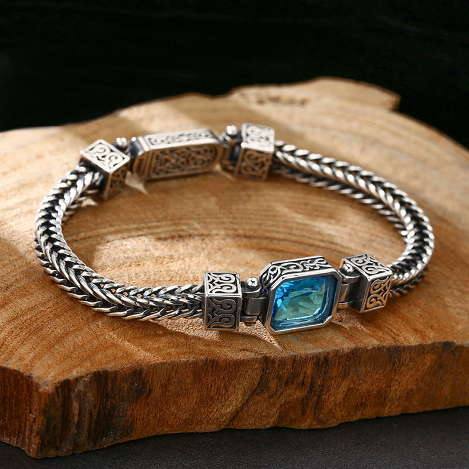Bracelet Argent Homme 925 Massif Bracelets Chaîne pour Homme