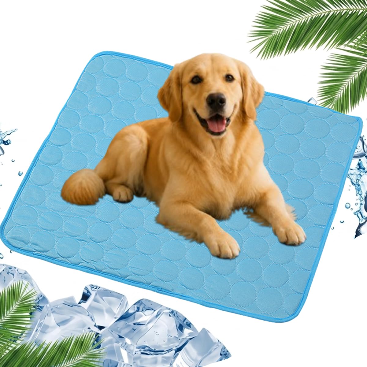DZ'HUE Kühlmatte Katze, Selbstkühlende Haustierdecke für Hunde und Katzen, KüHlköRbchen Hund, SelbstküHlende Hundematte, Sommer KüHlmatte, Wasserdicht, rutschfest füR Zuhause, Unterwegs (Blau,XXL)