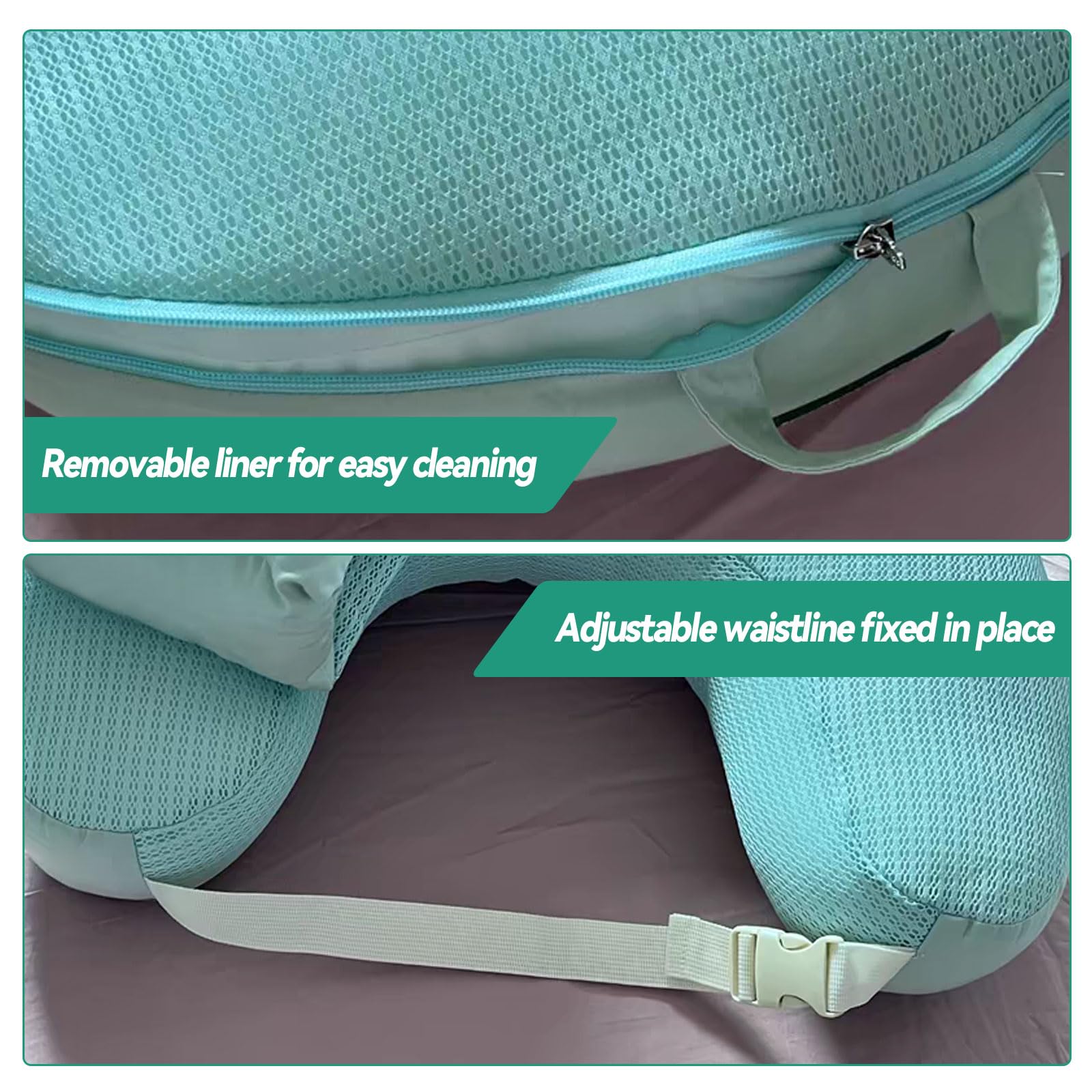 Paquete de 2 almohadas de lactancia materna con almohada para el brazo, almohada de embarazo en forma de U, almohada de alimentación del bebé, funda de almohada extraíble lavable, asa