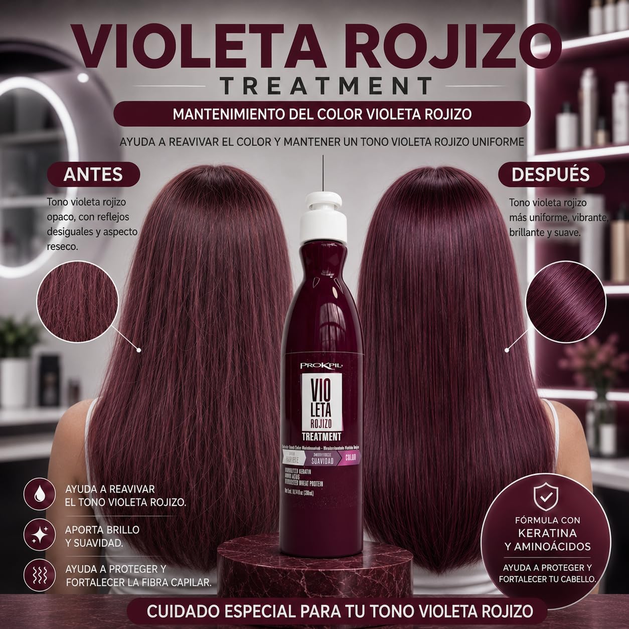 Amazon.com: Prokpil Reddish Violet Hair Color Maintenance