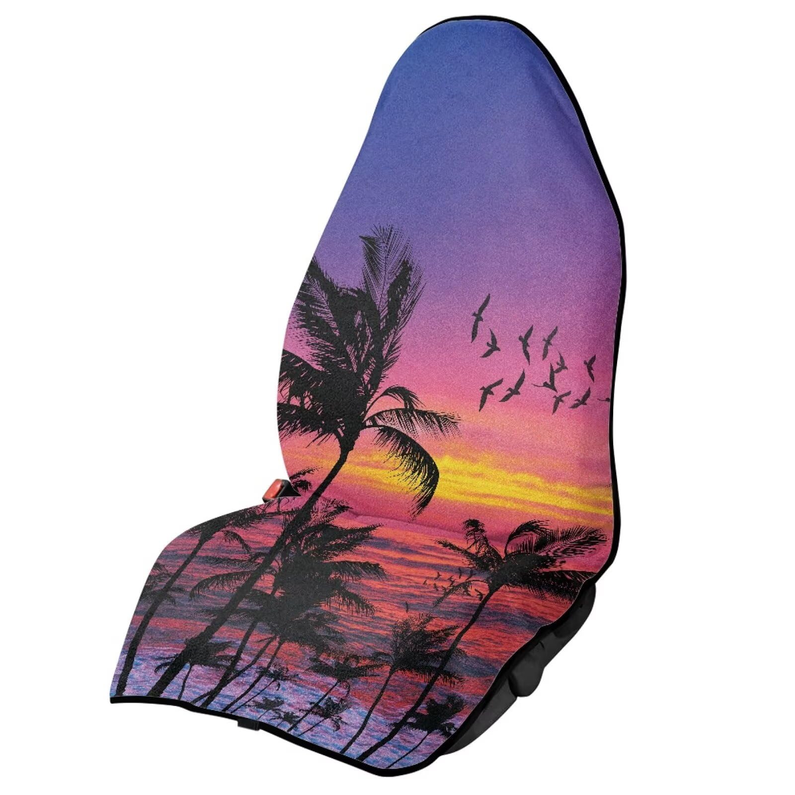 Coconut Tree Waterproof Sweating Car Seat Cover for Post Gym Workout Universal Front Seat Cover Easy to Install Universal Size Fit for Most Cars SUVs Trucks Vans