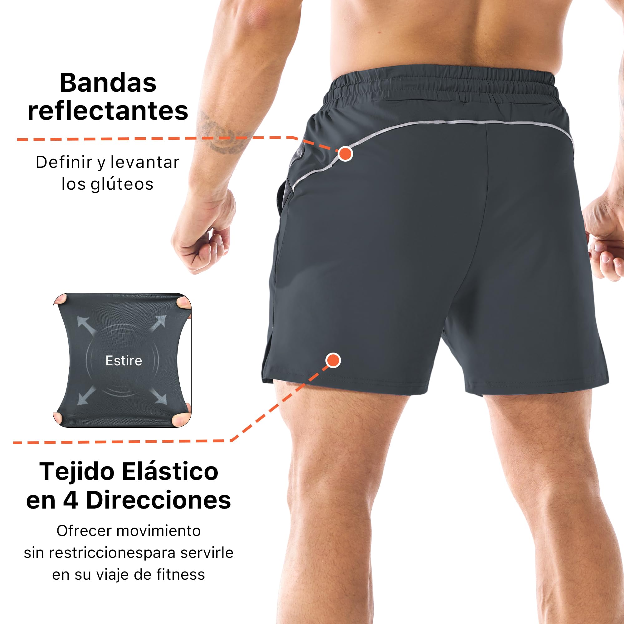 ZENWILL DryFlow Pantalones Cortos Deporte Hombre 2 Pack Secado Rápido