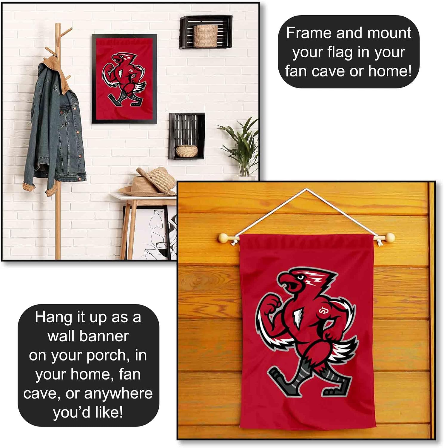College Flags & Banners Co. St. John's Red Storm Johnny Mascot Garden Banner Flag