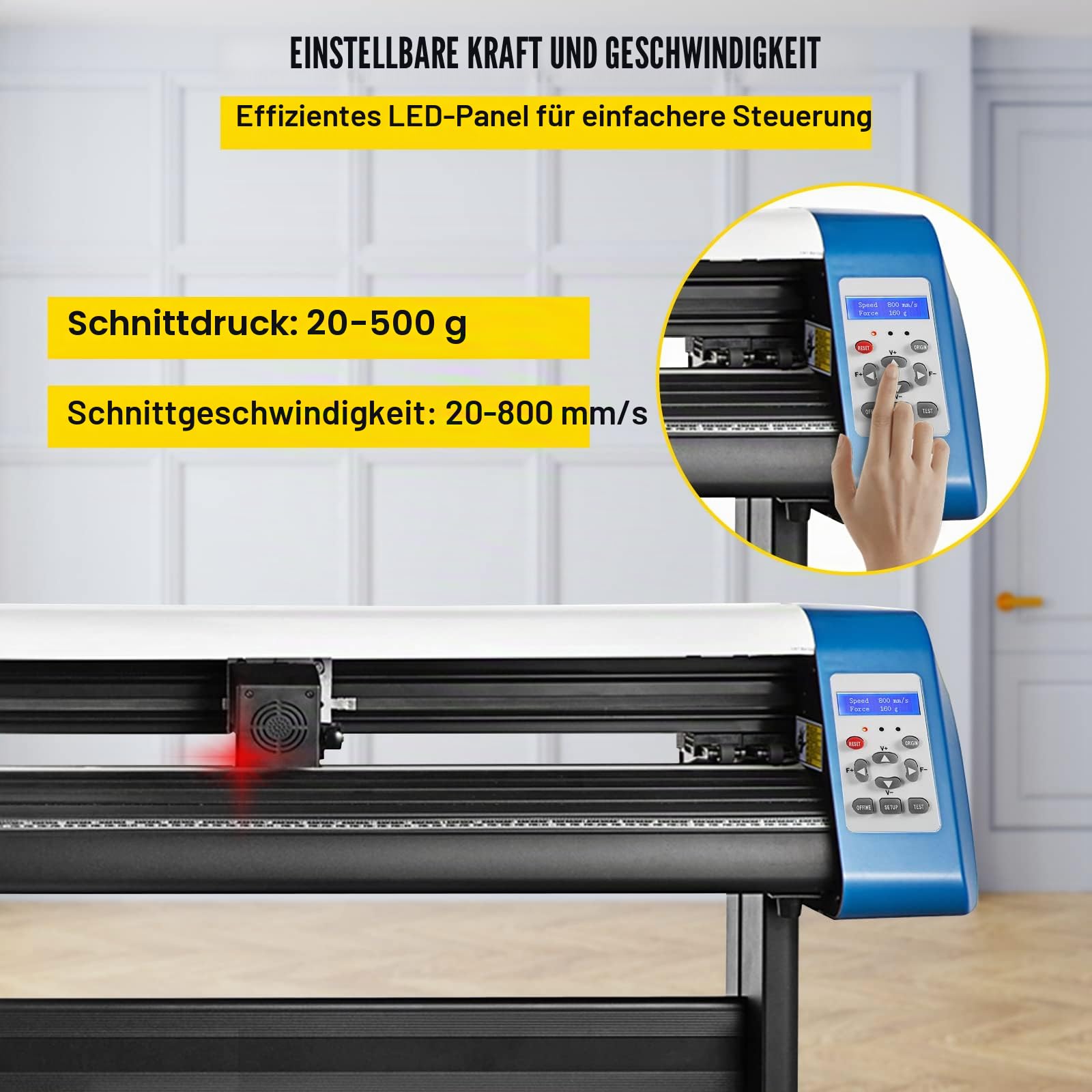 VEVOR Vinyl-Schneidemaschine Plottermaschin, 87 cm Vinyl-Schneider, halbautomatische DIY-Vinyl-Drucker-Schneidemaschine, Manuelles Positionierungs-Schild-Schneiden mit Bodenständer Signmaster Software