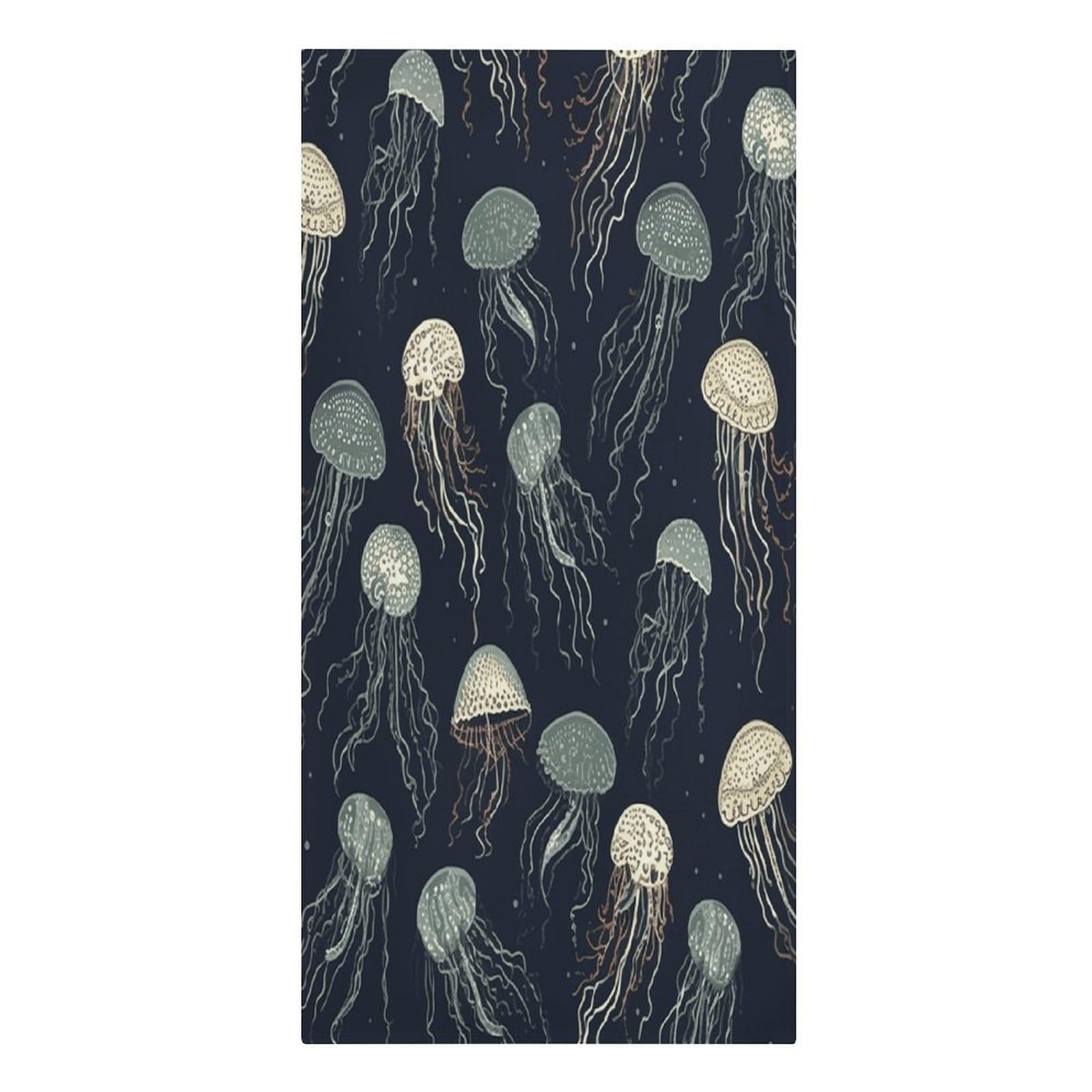 Fekiloot Men's Style Jellyfish Pattern Large Beach Towel, Travel Towel For Adults Wo, Pool Towels For Beach, Camping, Swim Pool, Gym, Sports& Yoga 61.4"X30.3"
