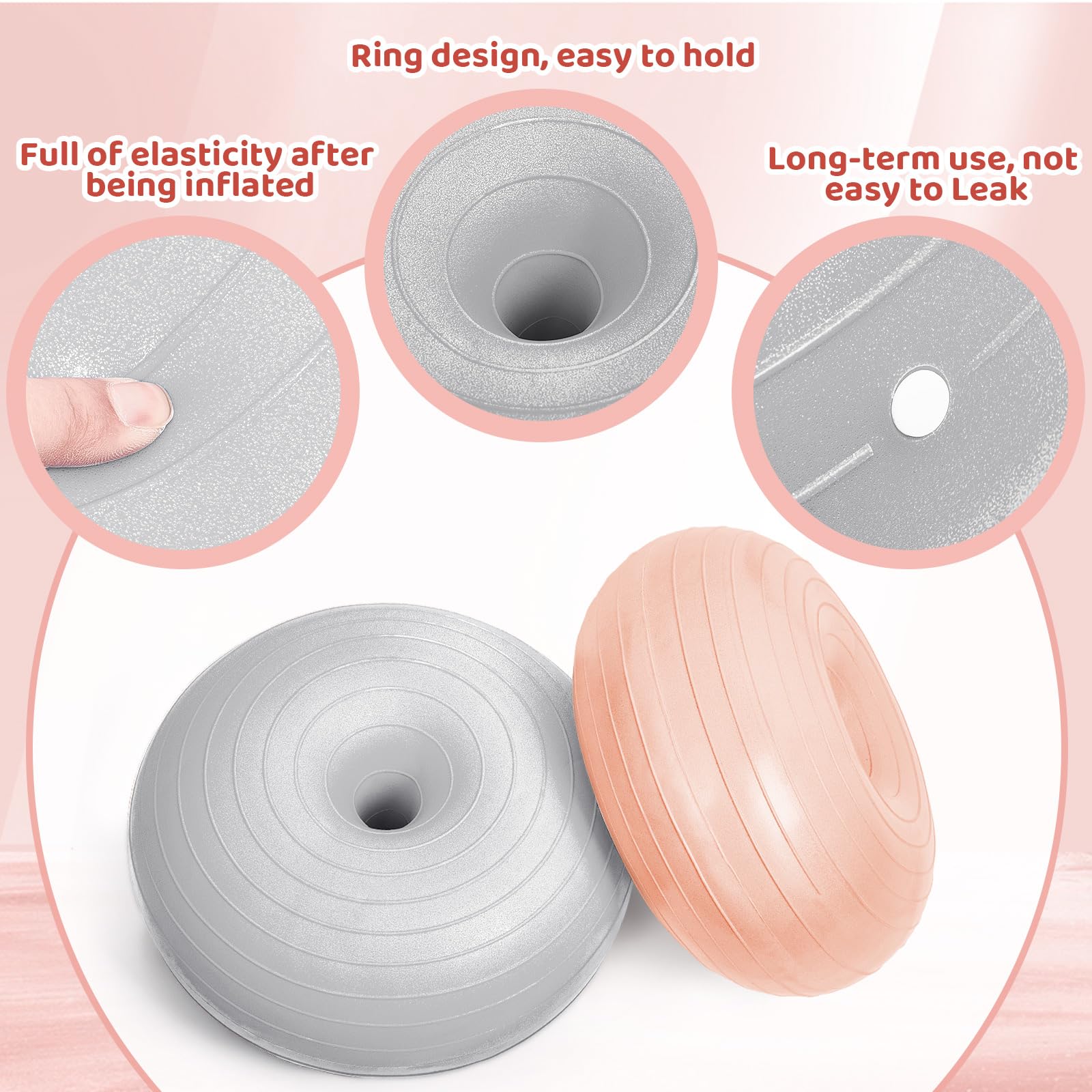 Lewtemi Flexible Sitzgelegenheiten für Klassenzimmer, elementar, aufgeblasen, Wackelstuhl für sensorische Kinder, 50,8 cm, Yoga-Ballstühle, große Donut-Ballsitze mit Inflator für Klassenzimmer, Büro