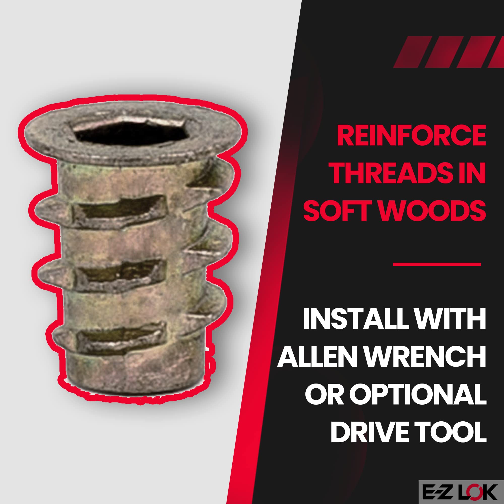 E-Z LOK Thread Inserts for Soft Wood - 8-32 -3