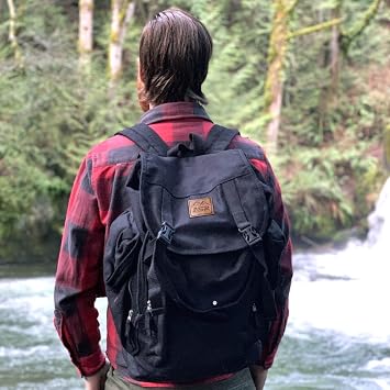 ASR Outdoor 30L Heavy Duty Gold Prospecting Backpack, Canvas Camping Rucksack (Black)