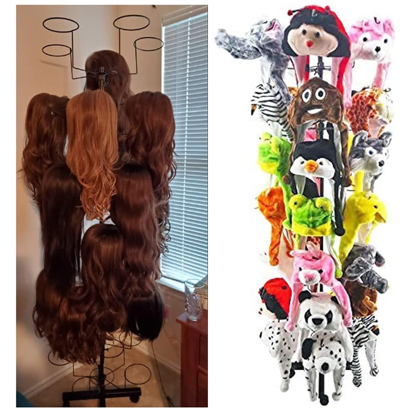Soporte Para Exhibición De Sombreros, Perchero Giratorio Para Colgar Sombreros, Con Ganchos, Soporte Giratorio Para Exhibición De Sombreros De Metal, Estante Para Sombreros De Piso De Metal De(B,6-Tie