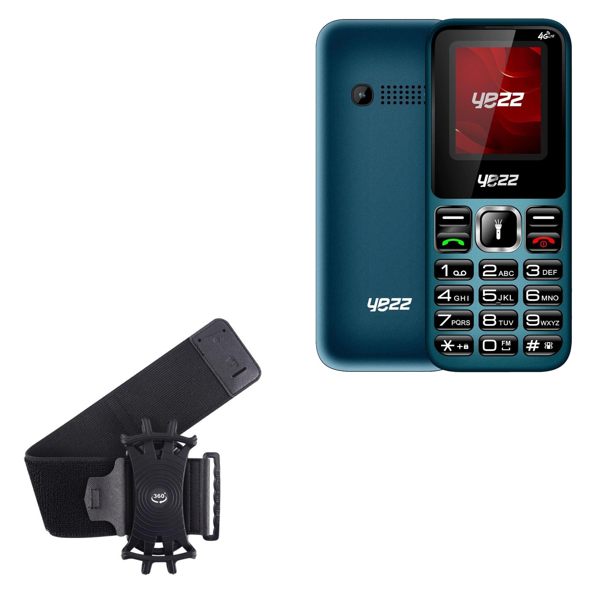 BoxWave Holster Compatible with Yezz C32 - ActiveStretch Sport Armband, Adjustable Armband for Workout and Running - Jet Black