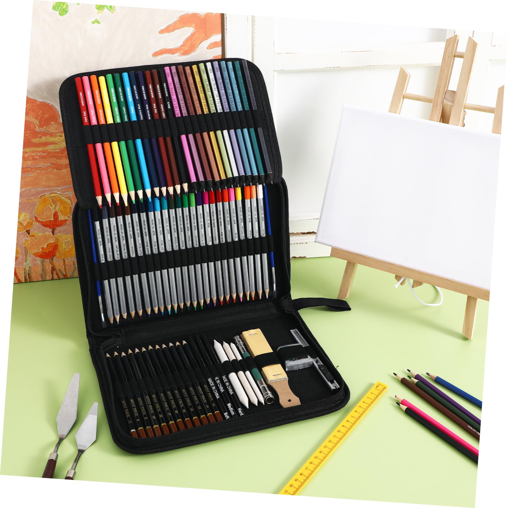 Lurrose 1satz Aquarellstifte Wasserlösliche Buntstifte Künstler Farbstifte Zeichnen Zubehör Mit Tragetasche Teiliges Für Schattierungen Und Maltechniken