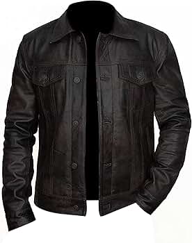 leather jacket USA製 Men's Café Racer Motorcycle Jacket - Aged Horsehide Leather
