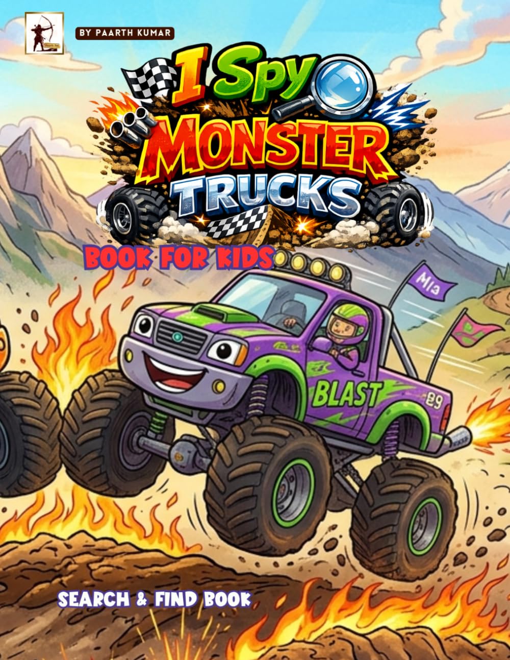 I Spy Monster Trucks Book for Kids: Fun Search and Find Monster Truck Activity Book with Hidden Objects, Vehicles, Big Wheels and Counting Games for Toddlers and Preschool Kids Ages 2-5.