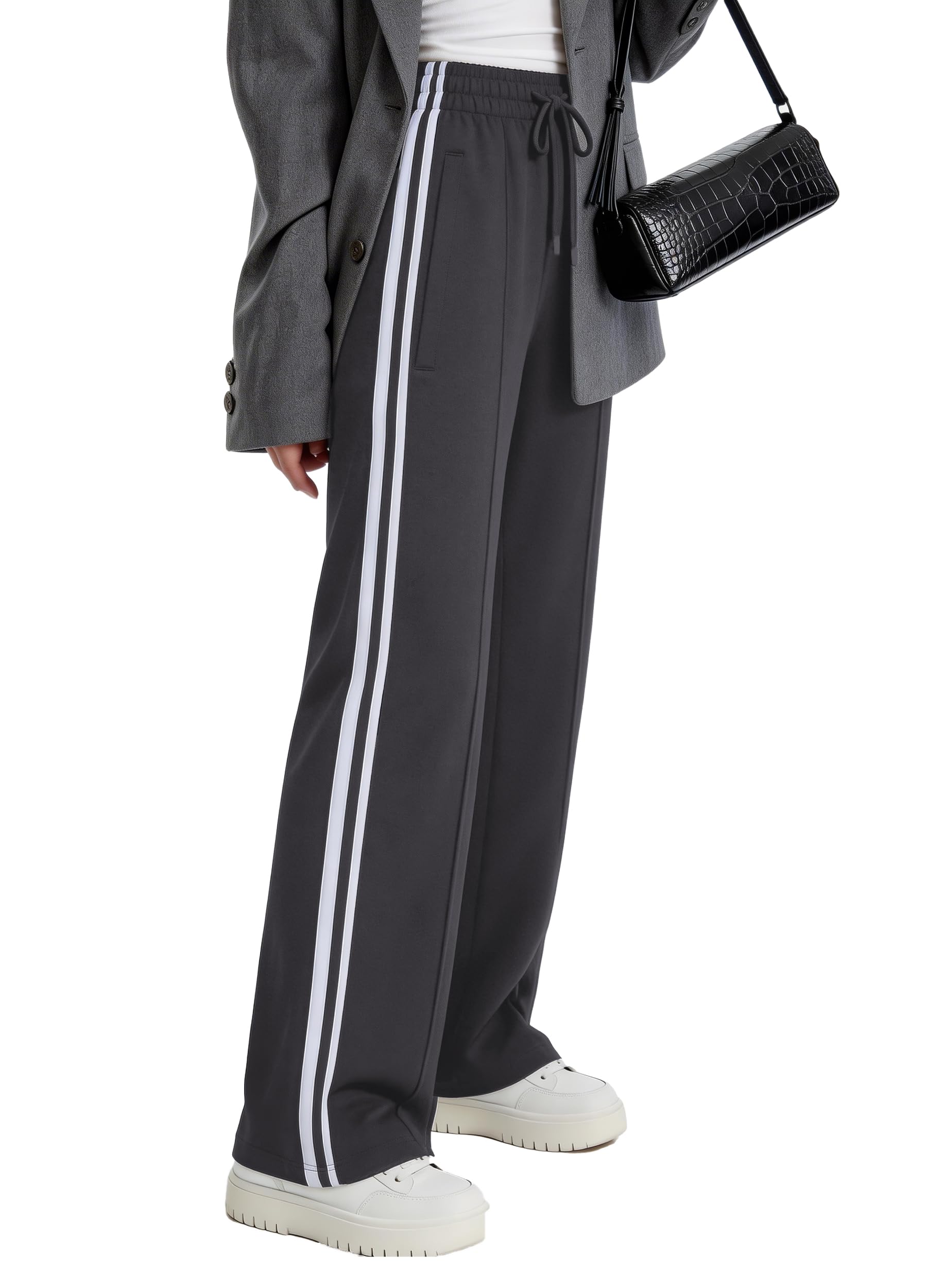 SAFORT Damen 71cm/76cm/81cm/86cm Jogginghose aus Baumwolle Sporthose weit Damen Freizeithose Sweathose Baggy mit Taschen für Alltag Causal