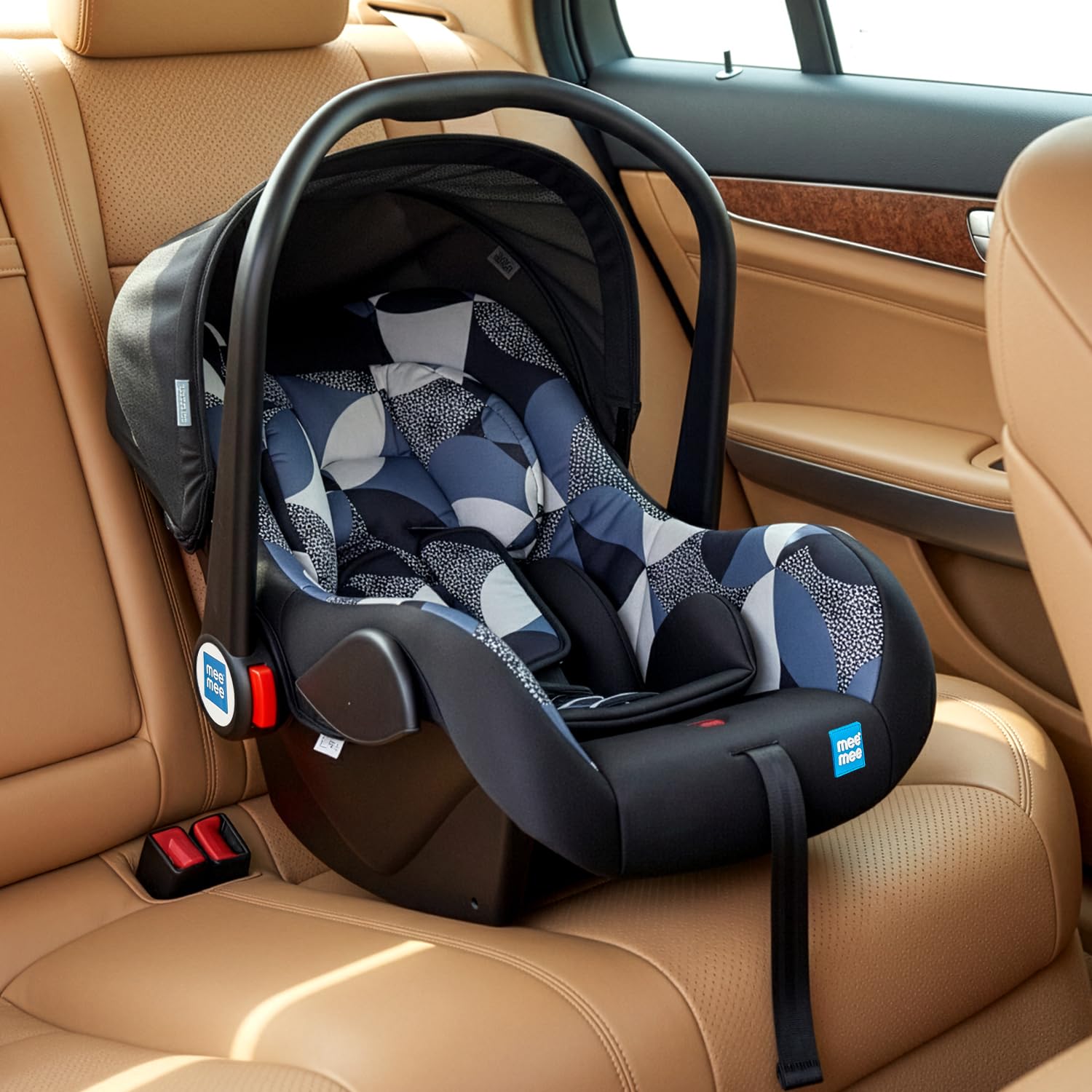 Mee Mee 4-in-1 Infant/Baby Car Seat & Carry Cot with Canopy, Convertible to Car seat, Rocking Chair, Carry Cot & Feeding Chair, 0 to 15 Months | Weight Capacity Upto 13 Kgs (Black)